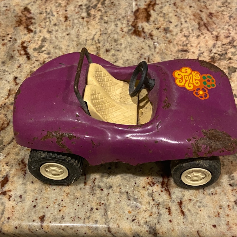 Vintage Tonka Purple Convertible Car with Cream Interior from 1970s